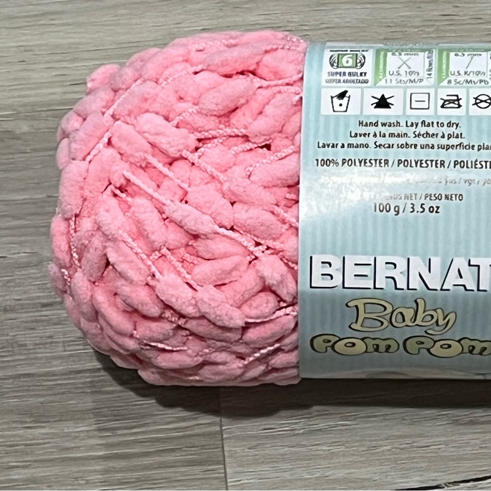 NWT Set of 3 Skeins Bernat Baby Pom Pom Yarn (3.5 oz ea) Candy Floss Pink #6 - Picture 9 of 9